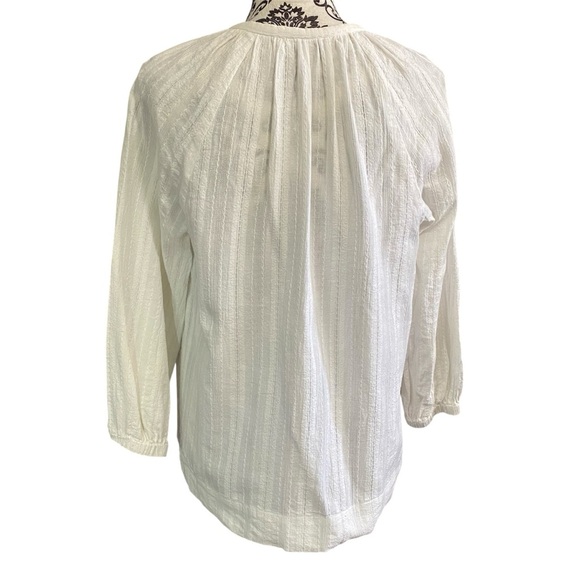Marine Layer White Linen V-Neck Blouse Top Sz-Small - Picture 4 of 6